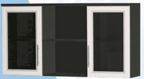 Антресоль большая с двумя стеклодверями ДЛЯ ГОСТИНОЙ АБС-2 Венге/Дуб выбеленный в Рубцовске - rubcovsk.katalogmebeli.com | фото
