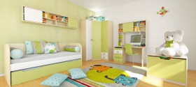 Детская комната Эппл (Зеленый/Белый/корпус Клен) в Рубцовске - rubcovsk.katalogmebeli.com | фото 5