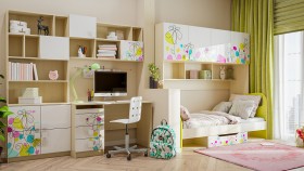 Детская комната Флёр (Белый/корпус Клен) в Рубцовске - rubcovsk.katalogmebeli.com | фото