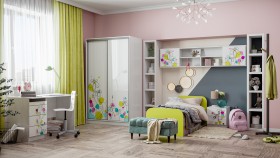 Детская комната Флер (Белый/корпус Выбеленное дерево) в Рубцовске - rubcovsk.katalogmebeli.com | фото 1