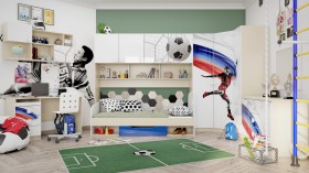 Детская комната Футбол ЧМ (Белый/Синий/корпус Клен) в Рубцовске - rubcovsk.katalogmebeli.com | фото 2
