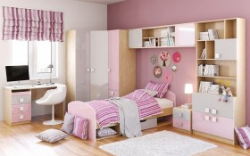Детская комната Грэйси (Розовый/Серый/корпус Клен) в Рубцовске - rubcovsk.katalogmebeli.com | фото 3