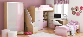 Детская комната Грэйси (Розовый/Серый/корпус Клен) в Рубцовске - rubcovsk.katalogmebeli.com | фото 5