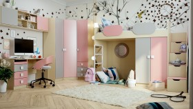 Детская комната Грэйси (Розовый/Серый/корпус Клен) в Рубцовске - rubcovsk.katalogmebeli.com | фото 1