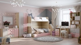 Детская комната Грэйси (Розовый/Серый/корпус Клен) в Рубцовске - rubcovsk.katalogmebeli.com | фото 12