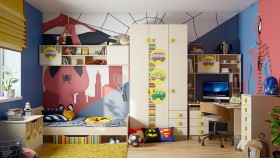 Детская комната Клаксон (Бежевый/корпус Клен) в Рубцовске - rubcovsk.katalogmebeli.com | фото
