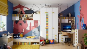 Детская комната Клаксон без машинок (Белый/корпус Клен) в Рубцовске - rubcovsk.katalogmebeli.com | фото 1