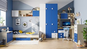 Детская комната Скай (Синий/Белый/корпус Клен) в Рубцовске - rubcovsk.katalogmebeli.com | фото 1