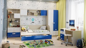 Детская комната Скай Люкс (Синий/Белый/корпус Клен) в Рубцовске - rubcovsk.katalogmebeli.com | фото