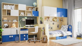 Детская комната Скай Люкс (Синий/Белый/корпус Клен) в Рубцовске - rubcovsk.katalogmebeli.com | фото 9