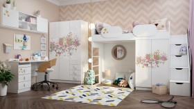 Детская комната Совушки (Белый/корпус Выбеленное дерево) в Рубцовске - rubcovsk.katalogmebeli.com | фото 1