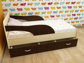 Кровать детская Максимка Млечный дуб/Венге в Рубцовске - rubcovsk.katalogmebeli.com | фото