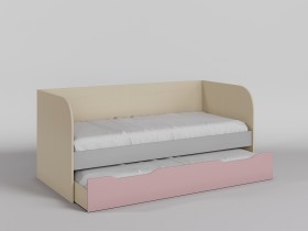Диван-кровать Грэйси (Розовый/Серый/корпус Клен) в Рубцовске - rubcovsk.katalogmebeli.com | фото 1