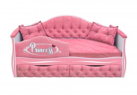 Кровать 160 серии Иллюзия 2 ящика 36 Розовый (мягкий бортик/подушки) в Рубцовске - rubcovsk.katalogmebeli.com | фото