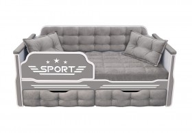 Кровать 160 серии Спорт 2 ящика 45 Серый (подушки) в Рубцовске - rubcovsk.katalogmebeli.com | фото