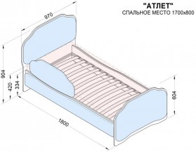Кровать 170 Атлет 96 Серый (мягкий бортик) в Рубцовске - rubcovsk.katalogmebeli.com | фото 2