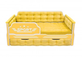 Кровать 170 серии Спорт 1 ящик 74 Жёлтый (мягкие боковые накладки) в Рубцовске - rubcovsk.katalogmebeli.com | фото