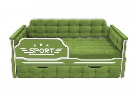 Кровать 170 серии Спорт 1 ящик 76 Зелёный (мягкие боковые накладки) в Рубцовске - rubcovsk.katalogmebeli.com | фото