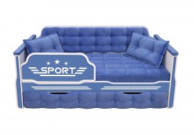 Кровать 170 серии Спорт 1 ящик 85 Синий (подушки) в Рубцовске - rubcovsk.katalogmebeli.com | фото