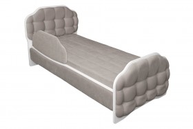 Кровать 190 Атлет Lux 96 Серый (мягкий бортик) в Рубцовске - rubcovsk.katalogmebeli.com | фото