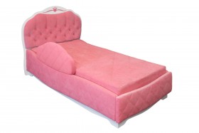 Кровать 190 Гармония Lux 36 Розовый (мягкий бортик) в Рубцовске - rubcovsk.katalogmebeli.com | фото