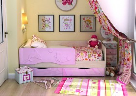 Кровать Алиса КР-812 1,6 Белфорд/Розовый металлик в Рубцовске - rubcovsk.katalogmebeli.com | фото