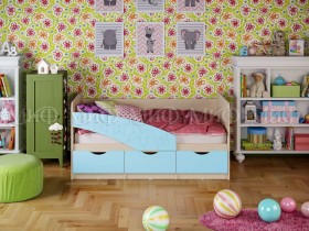 Кровать Бабочки 1,6м (Голубой матовый) в Рубцовске - rubcovsk.katalogmebeli.com | фото