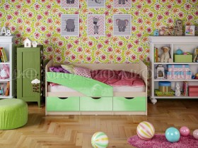 Кровать Бабочки 2,0м (Салатовый металлик) в Рубцовске - rubcovsk.katalogmebeli.com | фото 1