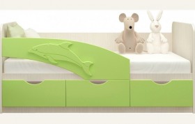 Кровать детская 1,6м Дельфин (Салатовый металлик) в Рубцовске - rubcovsk.katalogmebeli.com | фото