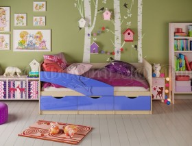 Кровать детская 1,6м Дельфин (Синий металлик) в Рубцовске - rubcovsk.katalogmebeli.com | фото