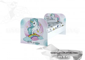 Кровать детская КР-08 Тойс (белый/белый,фотопечать Little Pony) в Рубцовске - rubcovsk.katalogmebeli.com | фото