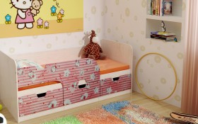 Кровать детская Минима Лего 1,86м с ящиками (дуб атланта/лиловый сад) в Рубцовске - rubcovsk.katalogmebeli.com | фото 4