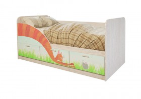 Кровать детская Минима Лего 1,86м с ящиками (дуб атланта/лиловый сад) в Рубцовске - rubcovsk.katalogmebeli.com | фото 9