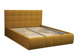 Кровать "Диана" ш. 1400 (Н=1010мм) (жаккард горчица) в Рубцовске - rubcovsk.katalogmebeli.com | фото