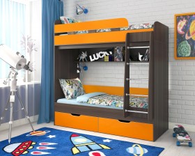 Кровать двухъярусная Юниор-5  Бодего/Оранжевый в Рубцовске - rubcovsk.katalogmebeli.com | фото