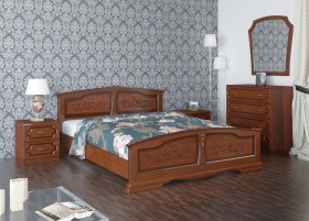 Кровать Елена из массива сосны 1200*2000 Орех в Рубцовске - rubcovsk.katalogmebeli.com | фото