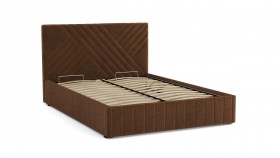 Кровать Гамма ш. 1400 (с основанием для хранения) (велюр тенерифе шоколад) в Рубцовске - rubcovsk.katalogmebeli.com | фото 3