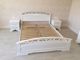 Кровать Грация-1 из массива сосны 1600*2000 Белый античный в Рубцовске - rubcovsk.katalogmebeli.com | фото 9