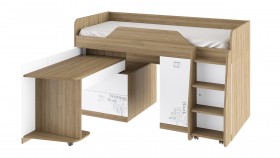Кровать комбинированная «Оксфорд» (Ривьера/Белый с рисунком) в Рубцовске - rubcovsk.katalogmebeli.com | фото 3