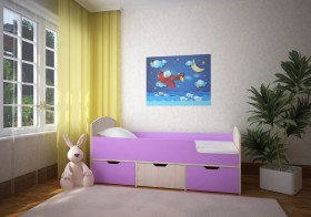Кровать Малыш-мини Дуб молочный/Ирис в Рубцовске - rubcovsk.katalogmebeli.com | фото