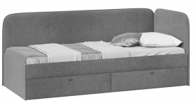 Кровать «Молли» с мягкой обивкой (900) тип 1 (Микровелюр Scandi Graphite 22) в Рубцовске - rubcovsk.katalogmebeli.com | фото