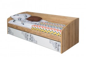 Кровать с 2 ящиками «Оксфорд» (Ривьера/Белый с рисунком) в Рубцовске - rubcovsk.katalogmebeli.com | фото 3