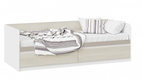 Кровать «Сканди» с 2 ящиками Дуб Гарден/Белый/Глиняный серый в Рубцовске - rubcovsk.katalogmebeli.com | фото 1