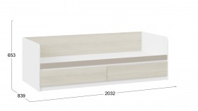 Кровать «Сканди» с 2 ящиками Дуб Гарден/Белый/Глиняный серый в Рубцовске - rubcovsk.katalogmebeli.com | фото 3