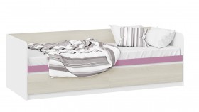 Кровать «Сканди» с 2 ящиками Дуб Гарден/Белый/Лиловый в Рубцовске - rubcovsk.katalogmebeli.com | фото
