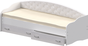 Кровать Софа-7 с мягкой спинкой (800х1900) Белый в Рубцовске - rubcovsk.katalogmebeli.com | фото
