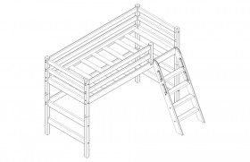 Кровать Соня вариант 6 полувысокая с наклонной лестницей Лаванда в Рубцовске - rubcovsk.katalogmebeli.com | фото 2