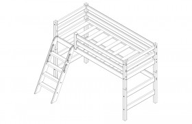Кровать Соня вариант 6 полувысокая с наклонной лестницей Лаванда в Рубцовске - rubcovsk.katalogmebeli.com | фото 3