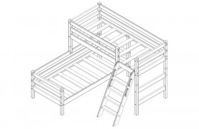 Кровать Соня вариант 8 угловая с наклонной лестницей Белый полупрозрачный в Рубцовске - rubcovsk.katalogmebeli.com | фото 4