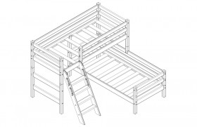 Кровать Соня вариант 8 угловая с наклонной лестницей Лаванда в Рубцовске - rubcovsk.katalogmebeli.com | фото 2